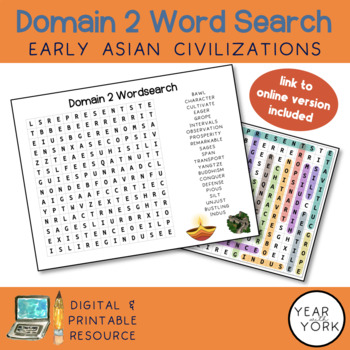 Preview of Domain 2 Early Asian Civilizations Word Search