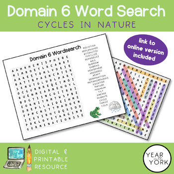 Preview of Domain 6 Cycles in Nature Word Search