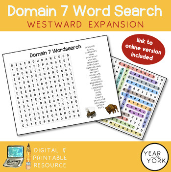 Preview of Domain 7 Westward Expansion Word Search