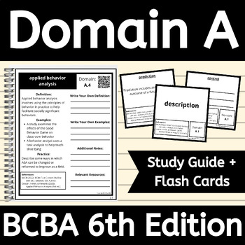 Preview of Domain A 6th Edition BCBA Exam Prep Study Guide and Flash Cards for Behaviorism