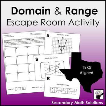 Domain Range Escape Room Activity A2a A12a By Secondary
