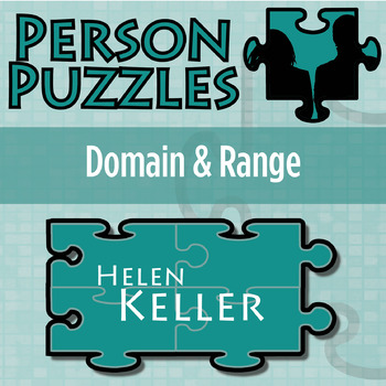 Preview of Domain & Range - Printable & Digital Activity - Helen Keller Person Puzzle