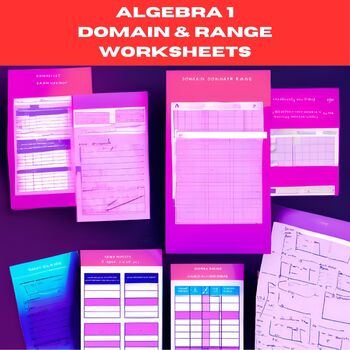 Preview of Domain & Range Worksheets Algebra 1