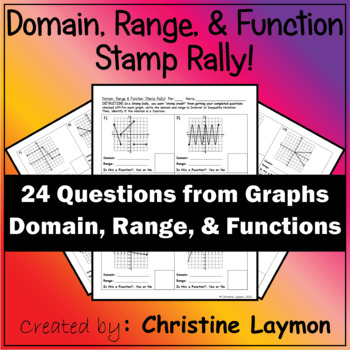 Preview of Domain Range and Function Stamp Rally