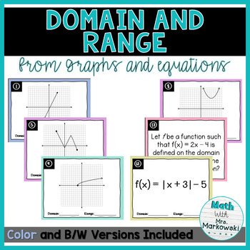 Domain and Range (From a Graph) Puzzle: DIGITAL VERSION (for