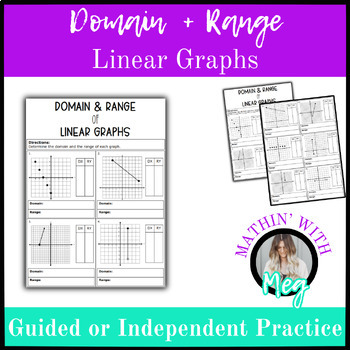Preview of Determining the Domain and Range of Linear Graphs | Algebra 1 | TEKS A.2A