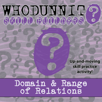 Preview of Domain & Range of Relations Whodunnit Activity - Printable & Digital Game Option