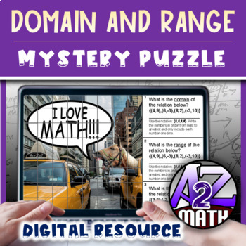 Preview of Domain and Range Activity Digital Pixel Art Mystery Puzzle