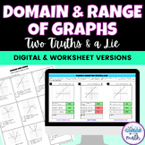Domain and Range Activity Two Truths & a Lie - Digital & W