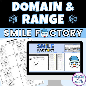 Preview of Domain and Range Algebra 1 Winter Math Activity Digital and Worksheet