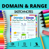 Algebra: Domain and Range Sketchnotes with PowerPoint