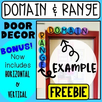 Preview of Domain & Range Horizontal & Vertical Door Decor FREEBIE