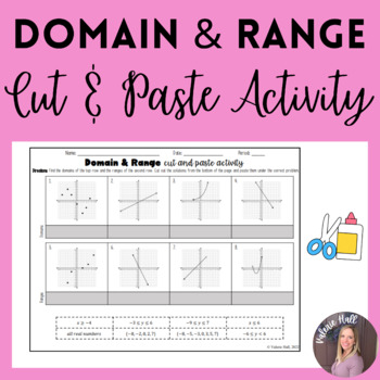 Domain and Range (From a Graph), Cut and Paste Puzzle