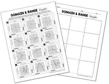 Domain and Range (From a Graph), Cut and Paste Puzzle