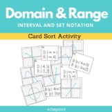 Domain and Range Interval and Set Notation Card Sort