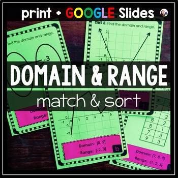 Preview of Domain and Range Matching Algebra Activity - print and digital