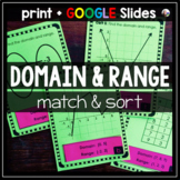 Domain and Range Matching Algebra Activity - print and digital