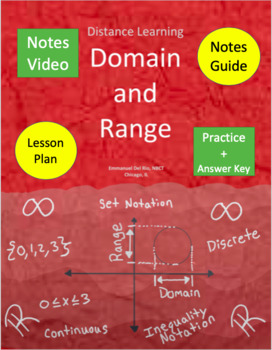 Preview of Domain and Range Packet #1 (Distance Learning)