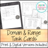 Domain and Range Task Cards - PDF & Digital
