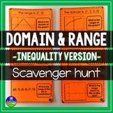 Domain and Range Scavenger Hunt Activity {INEQUALITIES VERSION}