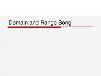Preview of Domain and Range Song