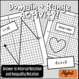 Domain and Range Worksheet - Answer in Interval and Inequa