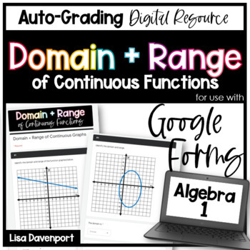 Preview of Domain and Range of Continuous Graphs Google Forms Homework