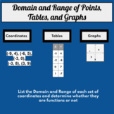 Domain and Range of Coordinate Points, Tables, and Graphs 