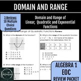 Algebra 1 EOC Review Packet |Domain and Range of Functions