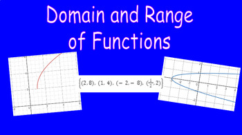 Preview of Domain and Range of Functions: Video Notes w/ Graphic Organizer and Worksheet