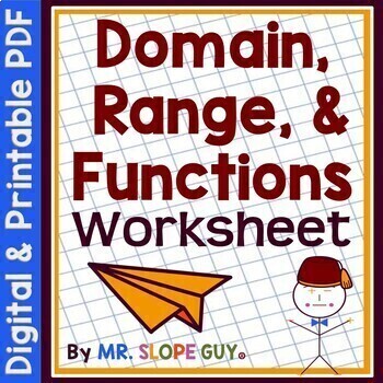 Preview of Domain and Range of Functions Worksheet