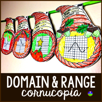 Preview of Domain and Range of Graphs Cornucopia Math Pennant Activity for Fall