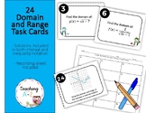 Domain and Range of Holiday-themed Task Cards