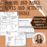Domain and Range using Interval Notation Bundle