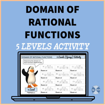 Preview of Domain of Rational Functions - 5 Levels (Group) Activity (60 Problems)
