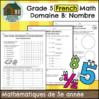 Preview of Domaine B: Nombre (Grade 5 Ontario FRENCH Math)