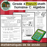 Domaine C: Algèbre (Grade 4 Ontario FRENCH Math)