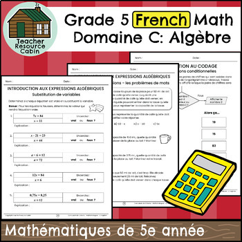 Preview of Domaine C: Algèbre (Grade 5 Ontario FRENCH Math)