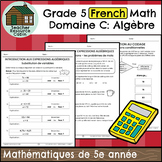 Domaine C: Algèbre (Grade 5 Ontario FRENCH Math)