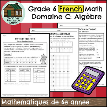 Preview of Domaine C: Algèbre (Grade 6 Ontario FRENCH Math)