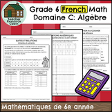 Domaine C: Algèbre (Grade 6 Ontario FRENCH Math)
