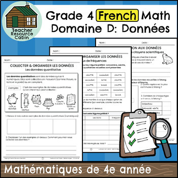 Preview of Domaine D: Données (Grade 4 Ontario FRENCH Math)