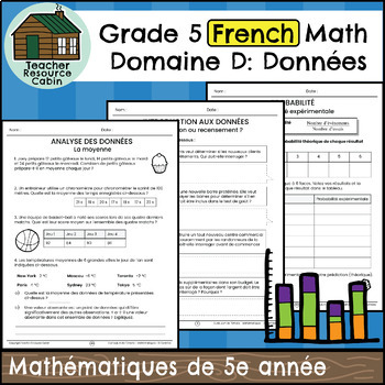 Preview of Domaine D: Données (Grade 5 Ontario FRENCH Math)