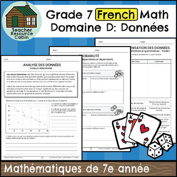 Preview of Domaine D: Données (Grade 7 Ontario FRENCH Math)