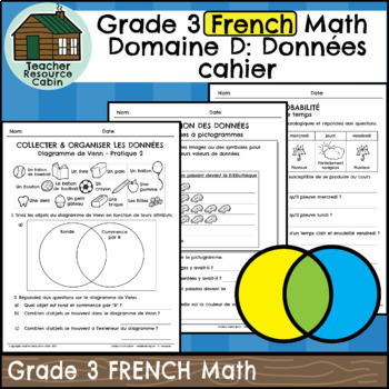 Preview of Domaine D: Données cahier (Grade 3 Ontario FRENCH Math) New 2020 Curriculum