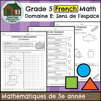 Preview of Domaine E: Sens de l'espace (Grade 5 Ontario FRENCH Math)