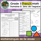 Domaine E: Sens de l'espace (Grade 5 Ontario FRENCH Math)