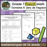 Domaine E: Sens de l'espace (Grade 7 Ontario FRENCH Math)