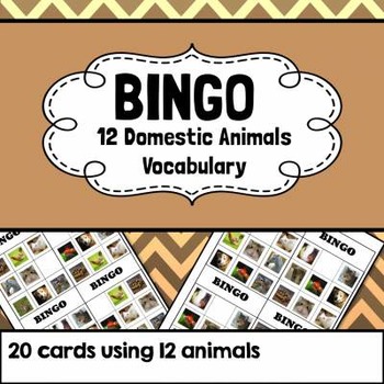 Domestic Animal Bingo - Domestic Pets Bingo by LanguageArts101 | TPT