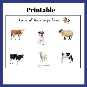 Domestic Animal Identification Boom Cards and Printable Activity